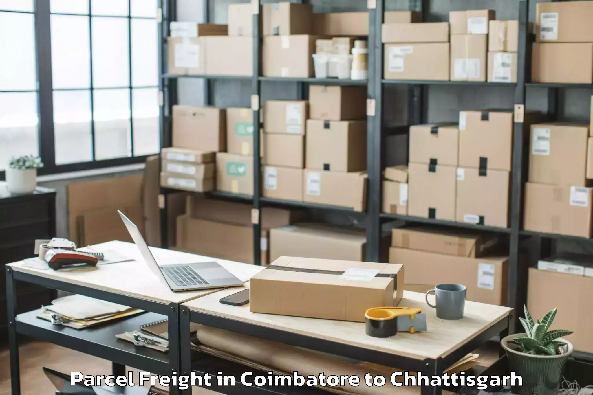 Affordable Coimbatore to Chhattisgarh Parcel Freight